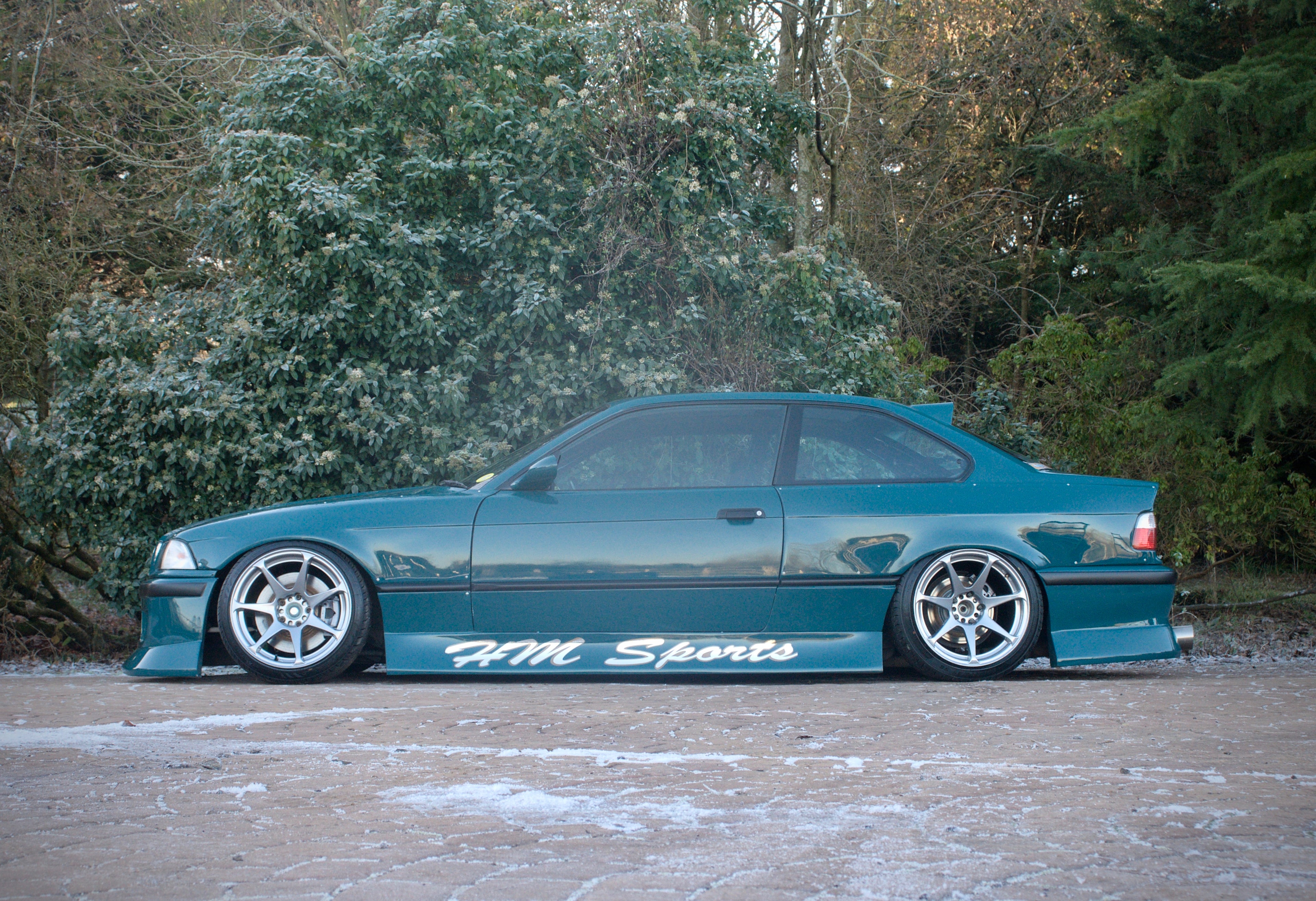 HM Sports Side Skirt Decal - Chrome over Black