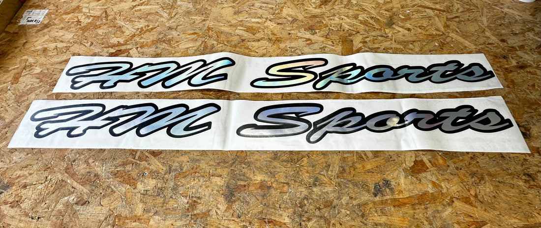 HM Sports Side Skirt Decal - Chrome over Black